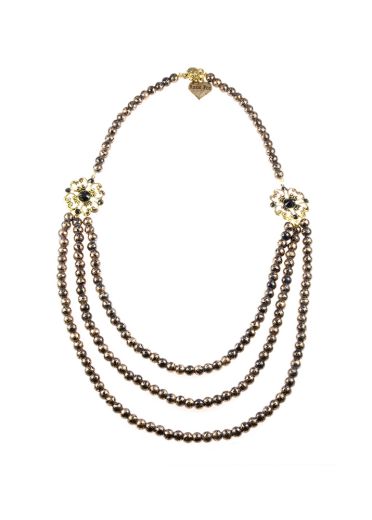 Bronze Jet Vintage Necklace