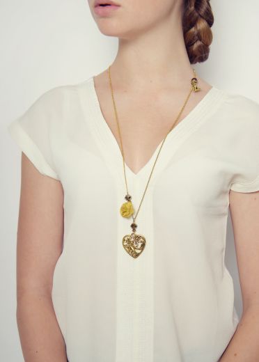 Rainbow Gold Heart Necklace