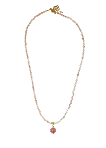 Strawberry Quartz Gemstone Belle Necklace 