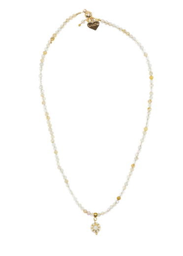 Gold Quartz Gemstone Belle Necklace 