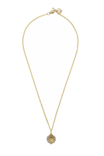 Gold Quartz Gemstone Pansy Chain Necklace