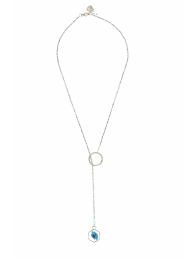 Aquamarine Gemstone Lariat Necklace 