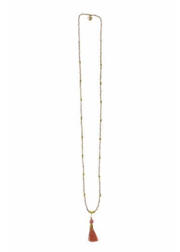 Strawberry Quartz Gemstone Belle Tassel Necklace 