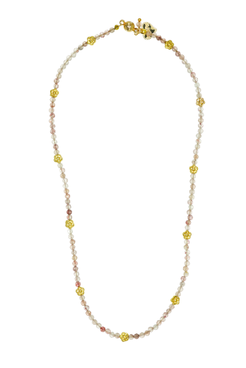 Strawberry Quartz Gemstone Daisy Necklace