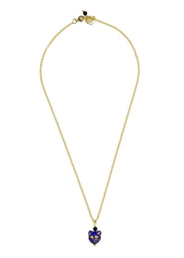 Navy Starstone Gold Cat Chain Necklace 