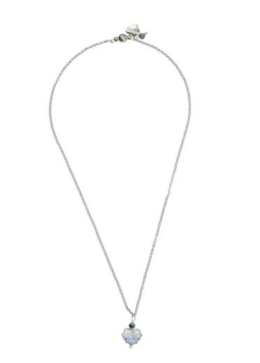 Silver Hematite Maple Leaf Chain Necklace