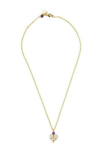 Amethyst Chain Maple Leaf Necklace