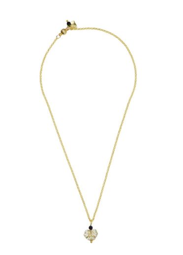 Navy Starstone Chain Maple Leaf Necklace