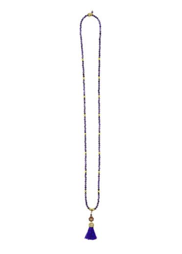 Amethyst Gemstone Gold Belle Tassel Necklace