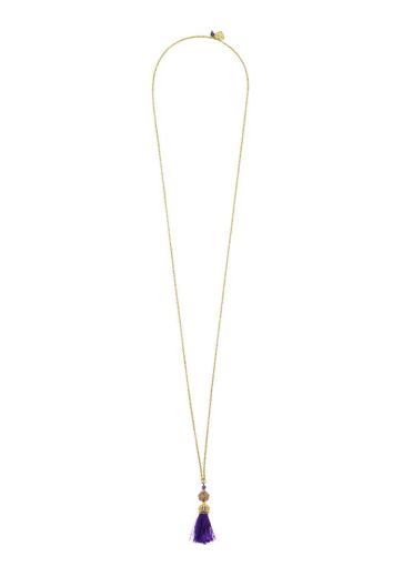 Amethyst Gemstone Belle Chain Tassel Necklace