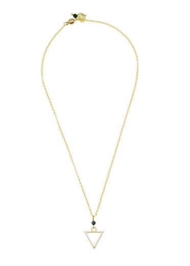 Navy Starstone Gold Triangle Chain Necklace 