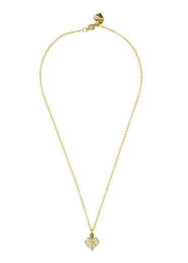 Pyrite Maple Leaf Chain Necklace 