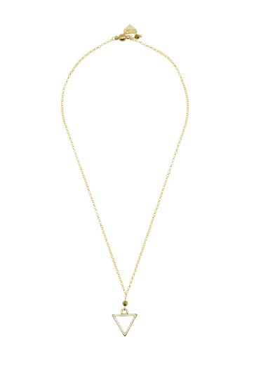 Pyrite Gemstone Chain Triangle Necklace 