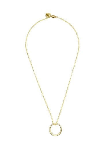 Pyrite Gemstone Chain Hoop Necklace 