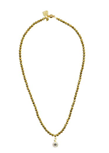 Pyrite Gemstone Protective Eye Necklace