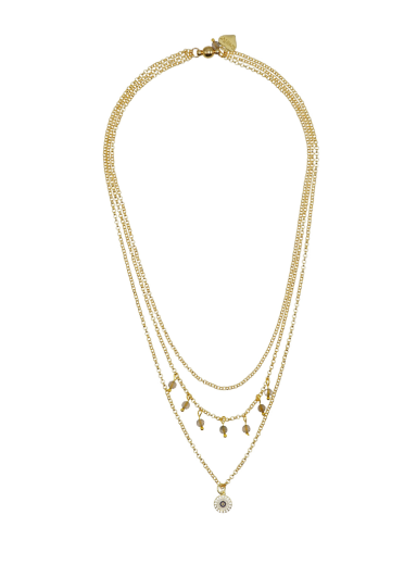 Protective Eye Ice Obsidian Gemstone Layer Necklace 