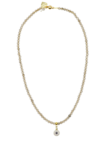 Ice Obsidian Gemstone Protective Eye Necklace