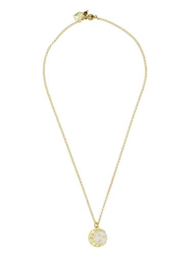 Pyrite Gemstone New Moon, Sun and Stars Chain Necklace