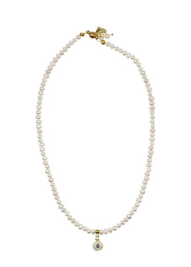 Freshwater Pearls Protective Eye Necklace
