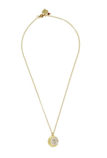 Sunstone Gemstone New Moon, Sun and Stars Chain Necklace