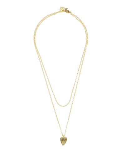 Labradorite Gemstone Heart and Ice Obsidian Double Chain Necklace