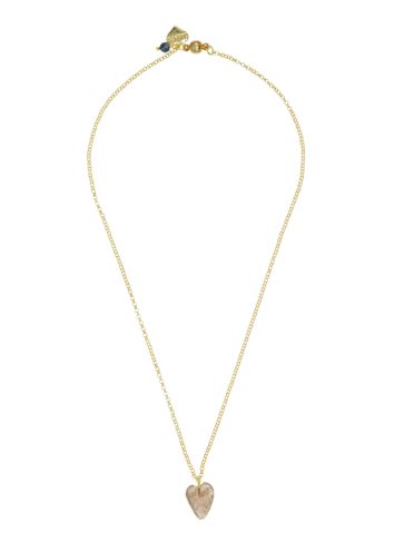 Smoky Quartz Gemstone Heart and Black Agate Chain Necklace