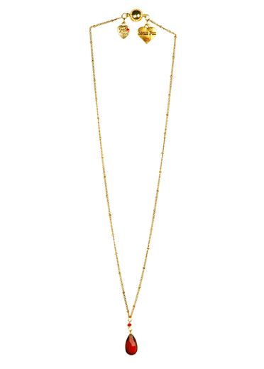 Ruby Crystal Drop Necklace
