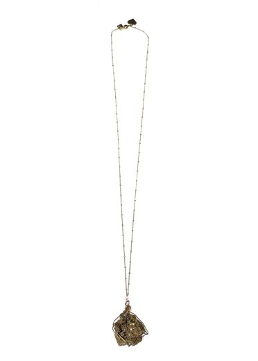 Gold Crystal Rock Necklace