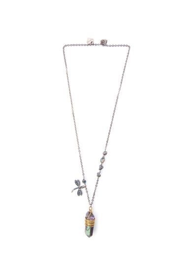 blue hematite dragonfly neckalce 
