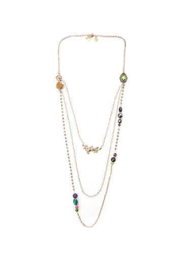 Long rainbow lovebirds necklace