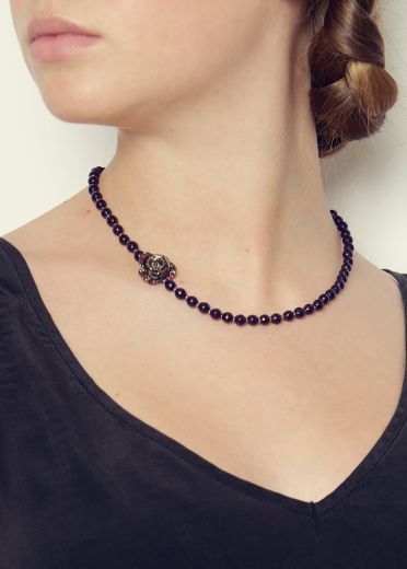 Amethyst rose necklace