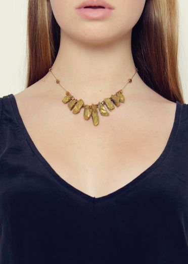 Quartz Gemstone Gold Necklace