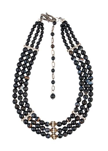 Black Onyx Gemstone & Crystal Collar