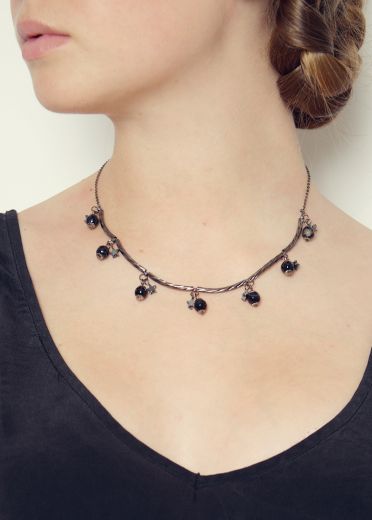 Black Onyx Gemstone Star Necklace