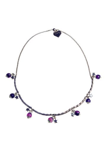 Amethyst & Blue Quartz Gemstone Star Necklace