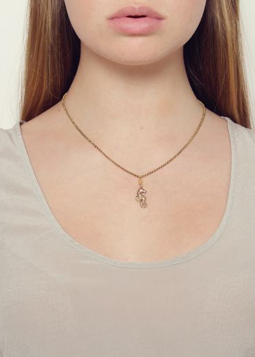 Peach Quartz Seahorse Necklace