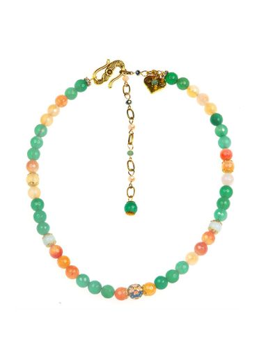 Peach Blossom Agate Necklace