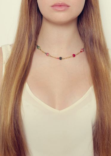 Peony Agate Chain Necklace