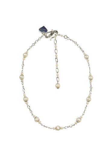 Ivory Pearl and Chain Necklace
