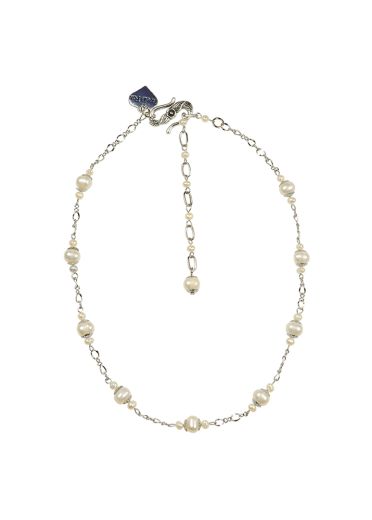 Ivory Pearl and Chain Necklace