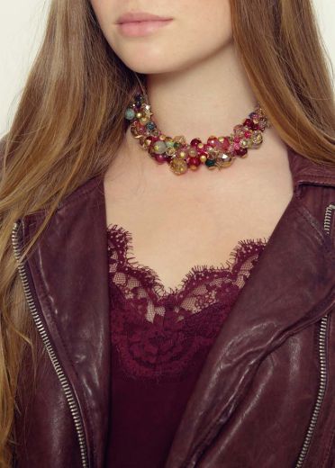 Ruby Rainbow Agate Star Statement Necklace