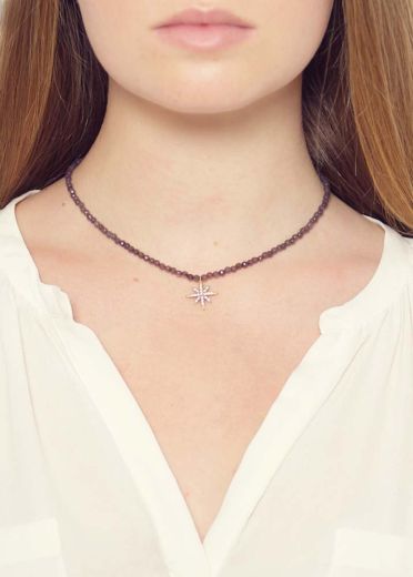 Dove Agate Star Necklace