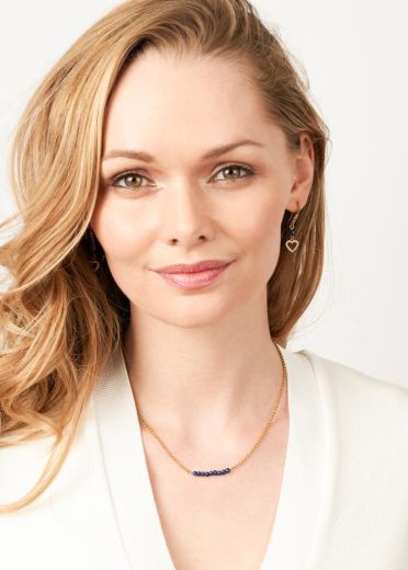 Cobalt Blue Freshwater Pearl Bar Necklace