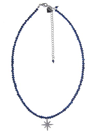 Elegant Blue Freshwater Pearl Star Necklace				