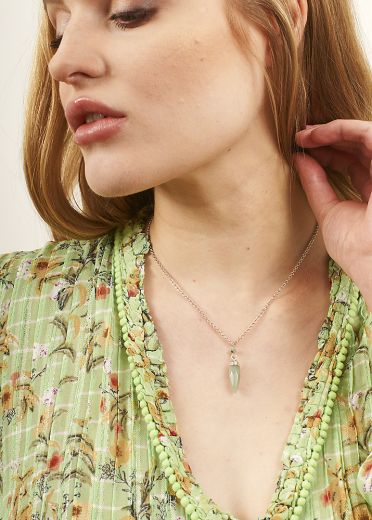 African Pine & Agate Point Gemstone Necklace