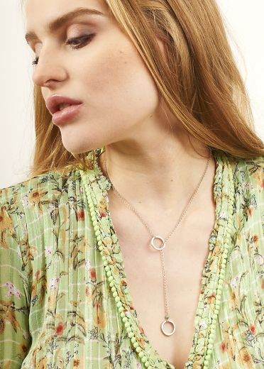 African Pine Silver Empowerment Circle Lariat Necklace