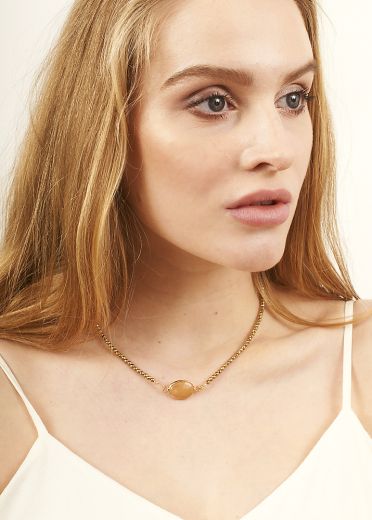 Citrine & Pyrite Gemstone Necklace