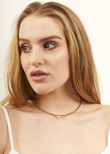 Citrine & Pyrite Rose Gemstone Necklace