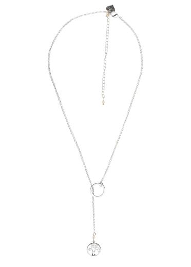 Labradorite Silver Tree of Life Lariat Necklace