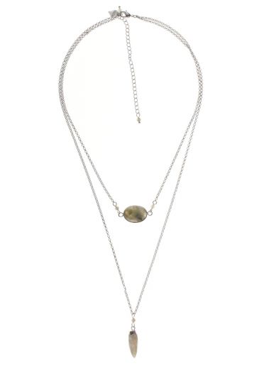 Labradorite Point Gemstone Layer Necklace